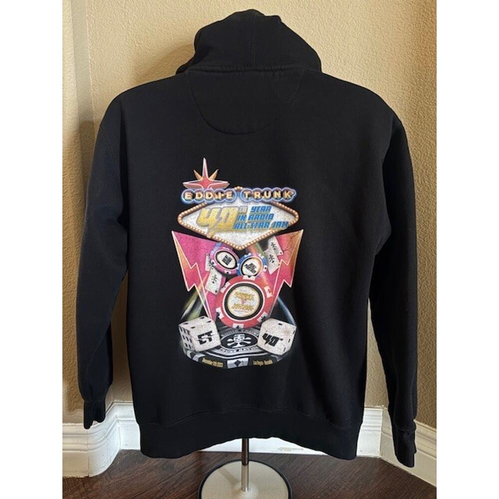 Men's Medium Eddie Trunk 40th Anniversary Zip Up Hooded Sweatshirt - Picture 3 of 8